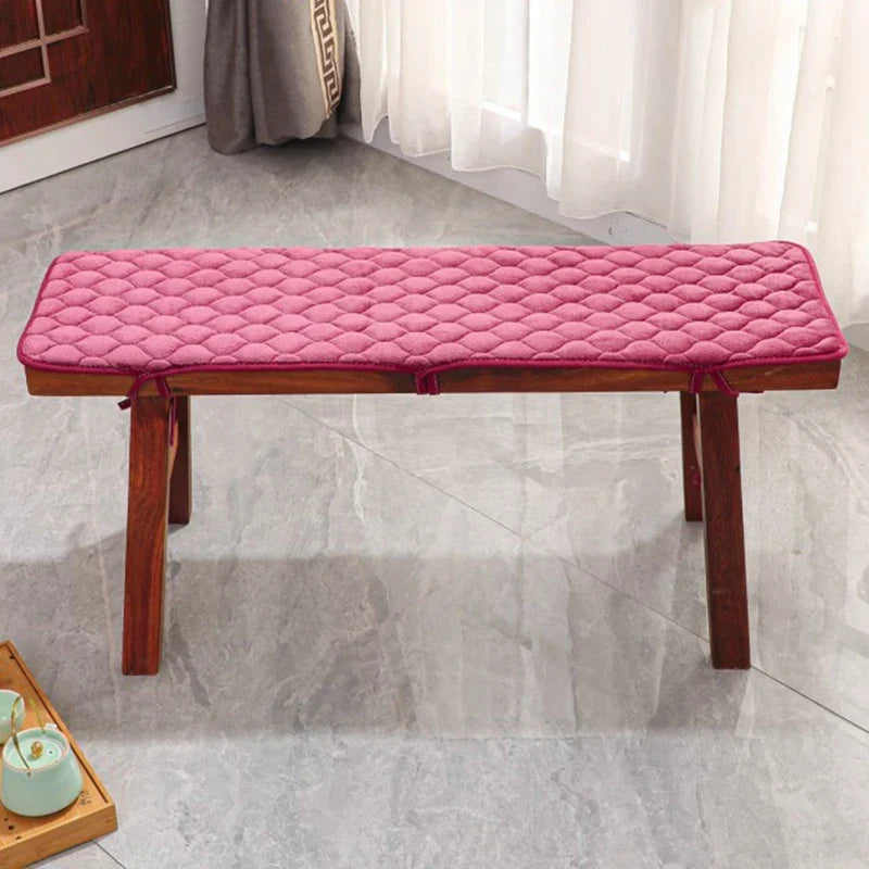 Velvet Bench Cushion, Handmade Rectangle Seat Pad with PE Foam, Anti-Slip Straps, Soft Polyester Cover in 5 Sizes - product view 3