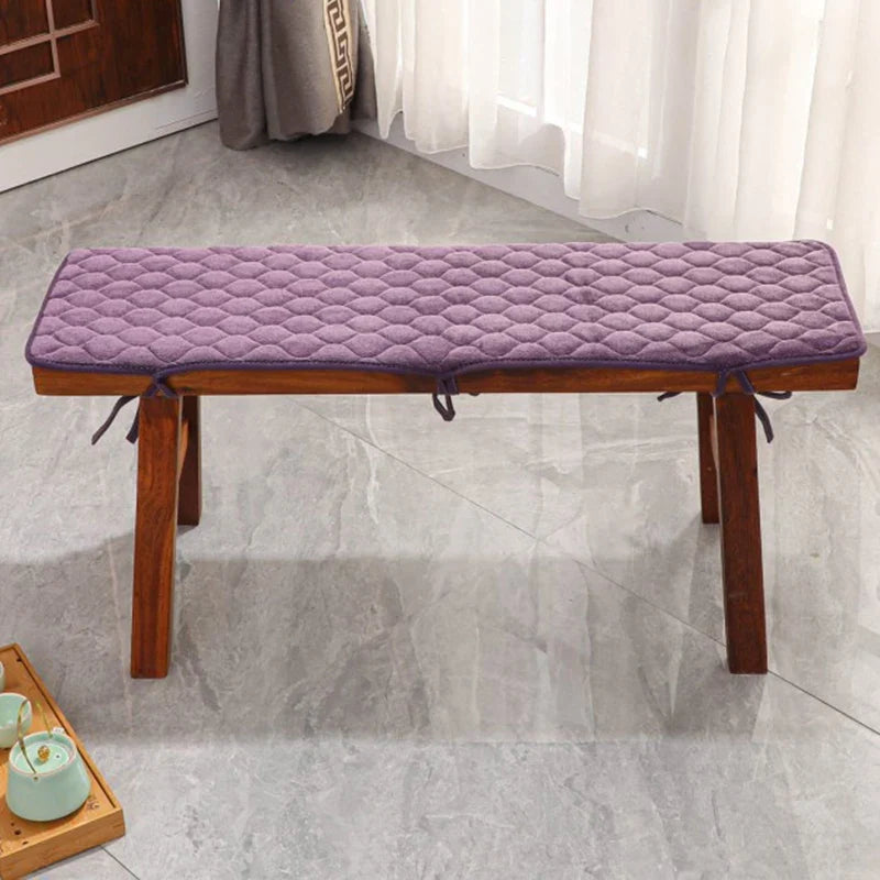Velvet Bench Cushion, Handmade Rectangle Seat Pad with PE Foam, Anti-Slip Straps, Soft Polyester Cover in 5 Sizes - product view 4