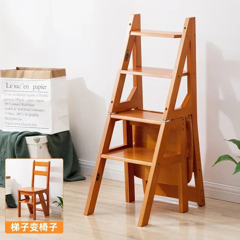 decorative wooden ladder - product view 3