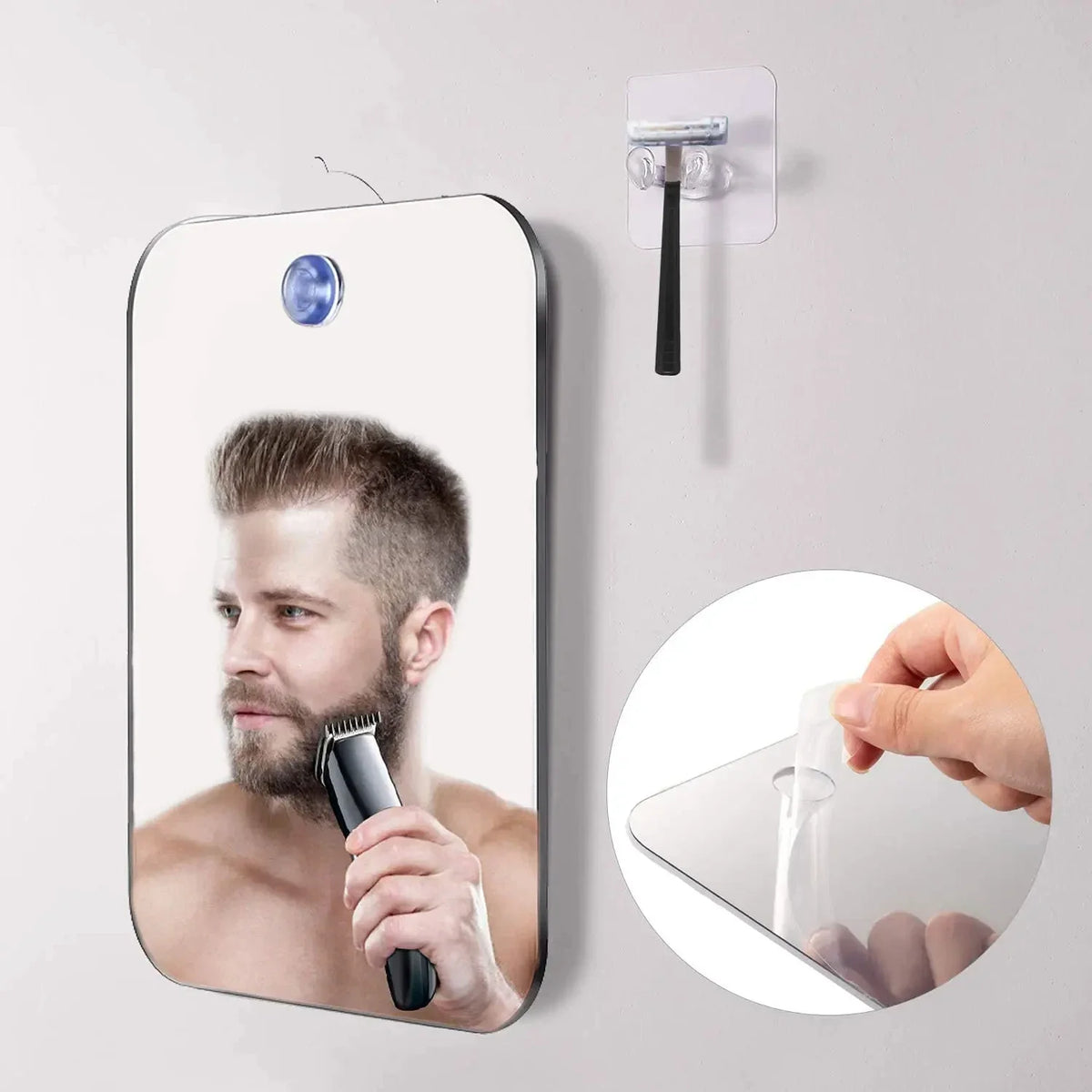 Acrylic Makeup Mirror, Magnifying Portable Hand Mirror with Removable Suction Cup for Bathroom, Shower, Travel and Vanity Use - product view 3