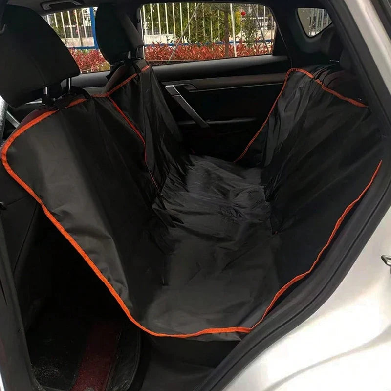 Back Seat Pet Cover for Cars, Trucks and SUVs, Oxford Cloth Seat Protector with Black or Orange Trim - product view 3