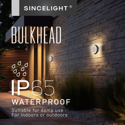 LED Outdoor Ceiling and Wall Light, 18W 3CCT Color-Selectable, 110–240V, 222mm Modern Bulkhead for Home and Garden - product view 3