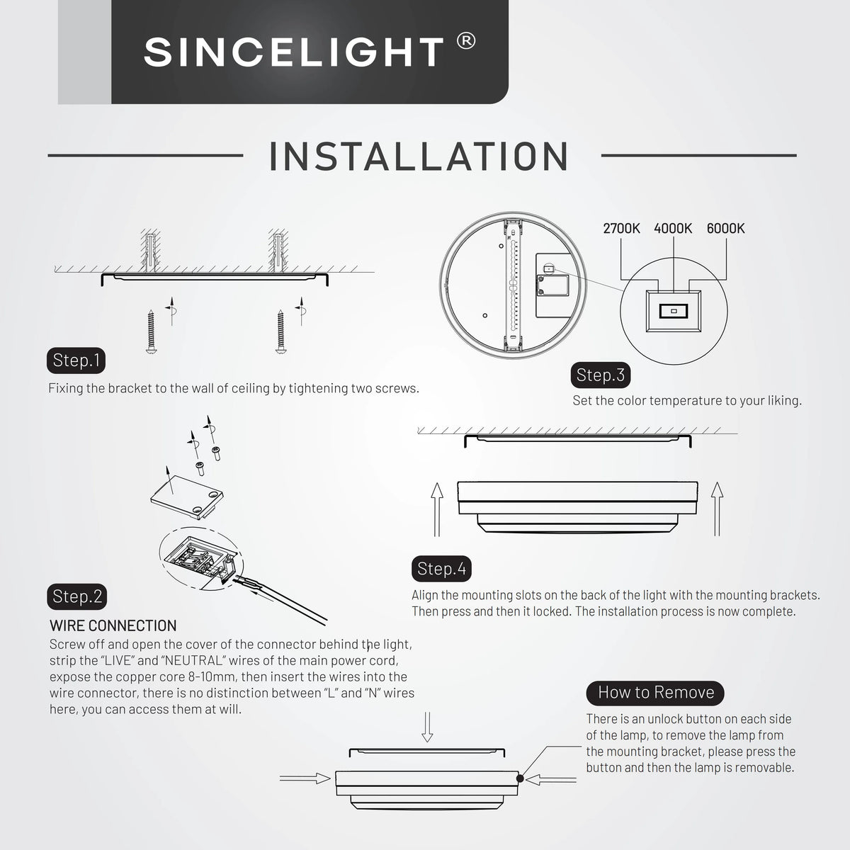 LED Outdoor Ceiling and Wall Light, 18W 3CCT Color-Selectable, 110–240V, 222mm Modern Bulkhead for Home and Garden - product view 6