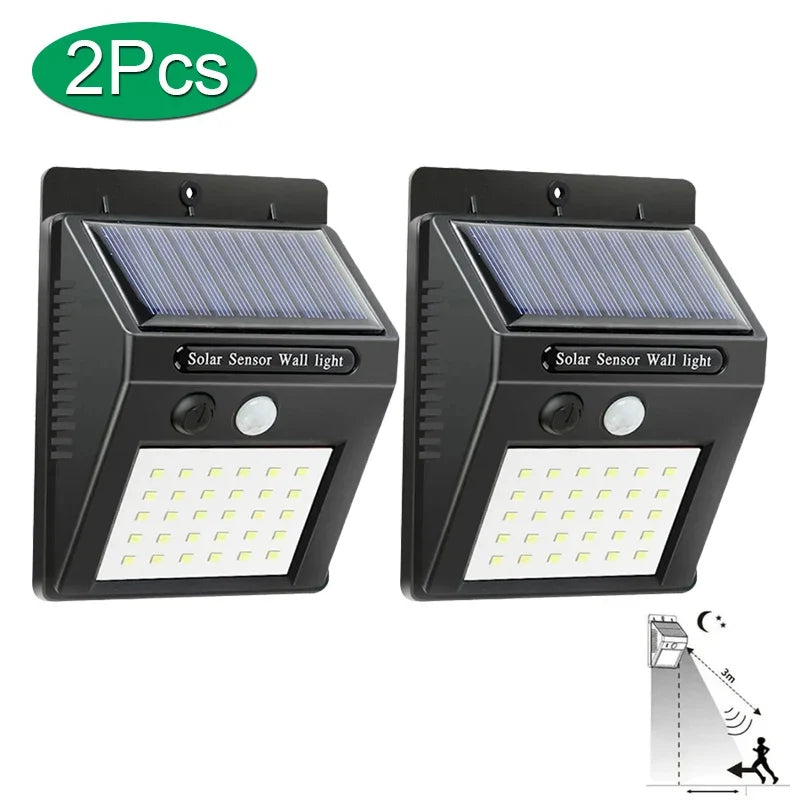 Solar Outdoor Wall Light, PIR Motion Sensor, Dimmable ABS LED Lamp with 3 Modes, 1PC, 2PCS, 4PCS, 6PCS or 8PCS - product view 2