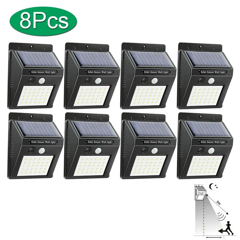 Solar Outdoor Wall Light, PIR Motion Sensor, Dimmable ABS LED Lamp with 3 Modes, 1PC, 2PCS, 4PCS, 6PCS or 8PCS - product view 5