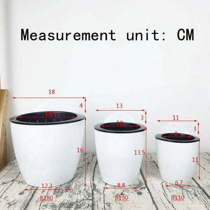 Hanging Balcony Planter, Wall-Mounted Plastic Pot with Inner Basket, Hanging Holes, Soil or Hydroponic Growing for Home and Office - product view 3