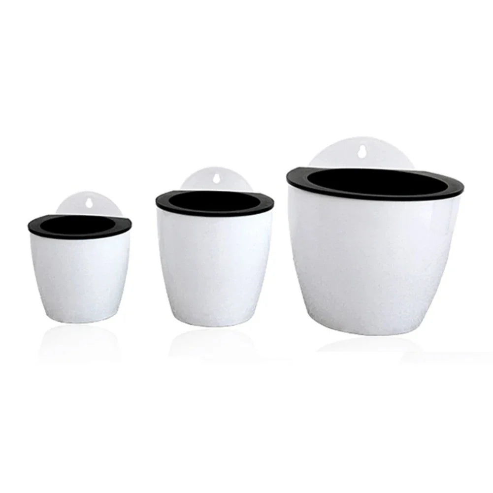 Hanging Balcony Planter, Wall-Mounted Plastic Pot with Inner Basket, Hanging Holes, Soil or Hydroponic Growing for Home and Office - product view 6
