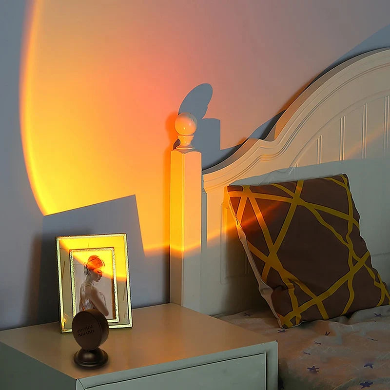 USB Sunset Projection Lamp, 5W Rotating LED Mood Light with Foldable Tripod for Bedroom, Photography and Décor - product view 3