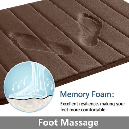 Memory Foam Bath Mat, Soft Cotton Bathroom Rug with Quick-Drying Absorbent Surface, Non-Slip Backing and Multiple Sizes - product view 4