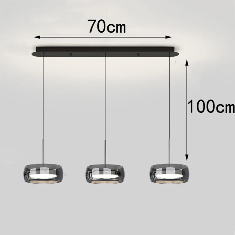 Modern Pendant Light, Adjustable LED Chandelier with Remote Dimming, 1–5 Heads, 10–30㎡ Coverage for Dining Room - product view 2