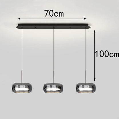 Modern Pendant Light, Adjustable LED Chandelier with Remote Dimming, 1–5 Heads, 10–30㎡ Coverage for Dining Room - product view 2