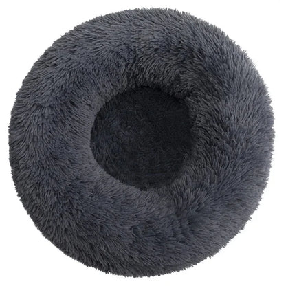 Plush Round Dog Bed, Non-Slip Waterproof Base, Machine-Washable Fiber Cushion, 40–90 cm Sizes for Dogs and Cats - product view 3