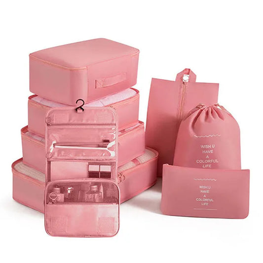Travel Luggage Organizer Set, Packing Cubes and Storage Bags for Clothes, Shoes and Toiletries, Solid Colors - product view 1