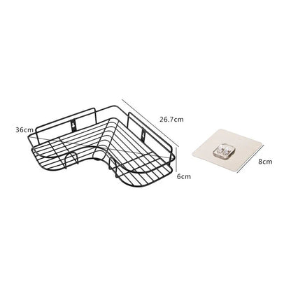 Stainless Steel Corner Shower Shelf, Adhesive Wall-Mounted Bathroom Caddy, 37 × 26.5 × 12 cm, Single-Shelf Storage Rack - product view 1