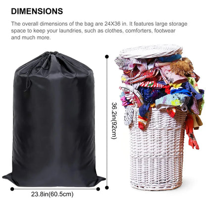 Oversized Waterproof Travel Bag, Heavy-Duty Polyester Laundry and Clothing Storage Duffle, 61x92cm, Black for Camping - product view 4