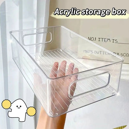 Stackable Pantry Bin, Clear Plastic Storage Container with Carry Handles for Fridge, Freezer, Cabinets and Countertops - product view 4