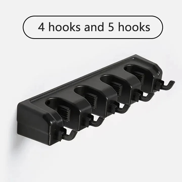 Broom Wall Holder, Multi-Position Mop Organizer, Plastic Bolt-In Rack, 36 lb Capacity for Laundry Room, Kitchen and Garage - product view 2
