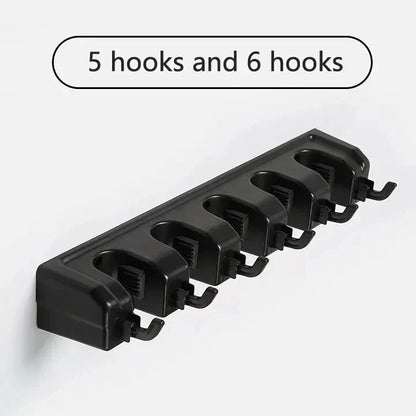Broom Wall Holder, Multi-Position Mop Organizer, Plastic Bolt-In Rack, 36 lb Capacity for Laundry Room, Kitchen and Garage - product view 4