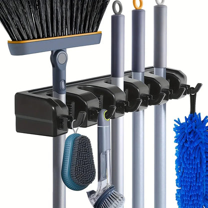 Broom Wall Holder, Multi-Position Mop Organizer, Plastic Bolt-In Rack, 36 lb Capacity for Laundry Room, Kitchen and Garage - product view 5