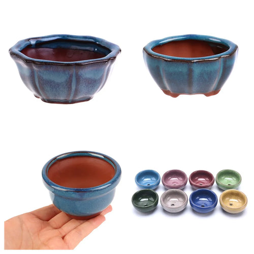 Ceramic Planter, Chinese-Style Desktop Flower Pot with Drainage Hole for Home Office and Indoor Greenery - product view 1