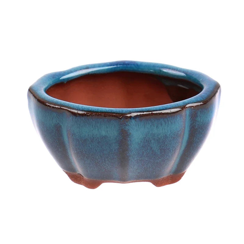Ceramic Planter, Chinese-Style Desktop Flower Pot with Drainage Hole for Home Office and Indoor Greenery - product view 3