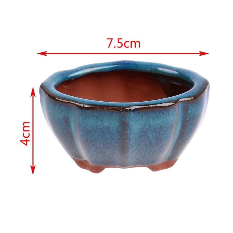 Ceramic Planter, Chinese-Style Desktop Flower Pot with Drainage Hole for Home Office and Indoor Greenery - product view 6
