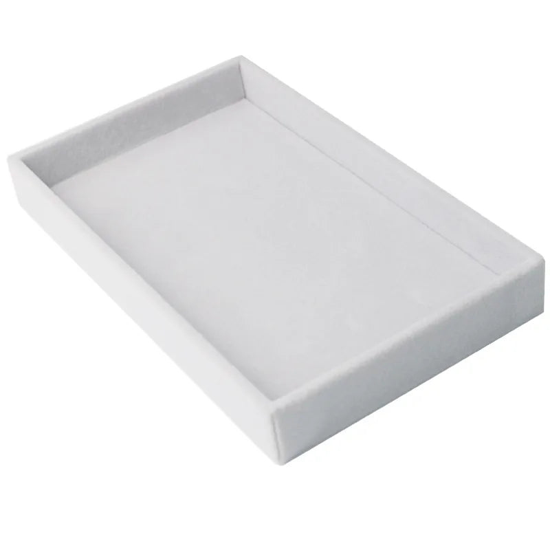 Jewelry Display Tray, 21.2 x 12.3 x 2.5cm Desktop Organizer with Empty, Grid and Ring Plate Options - product view 1