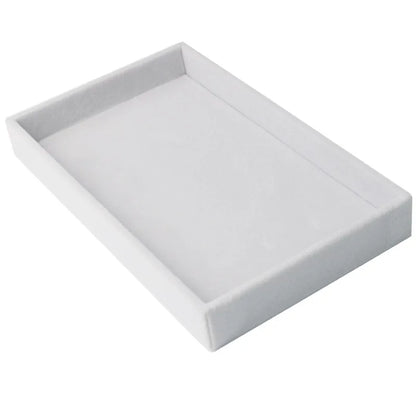 Jewelry Display Tray, 21.2 x 12.3 x 2.5cm Desktop Organizer with Empty, Grid and Ring Plate Options - product view 1