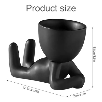 Hanging Balcony Planter, Resin Cartoon Smile Face Design with Selectable Flower Pot and Hook Options - product view 3