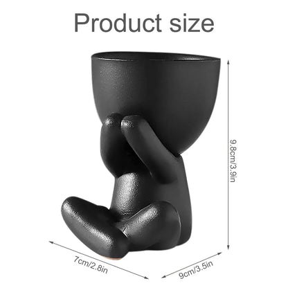 Hanging Balcony Planter, Resin Cartoon Smile Face Design with Selectable Flower Pot and Hook Options - product view 4