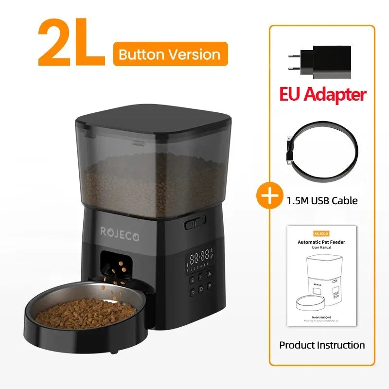 Automatic Pet Feeder, 2L Plastic Cat and Dog Food Dispenser with Charging Power and UK, EU or US Plug Options - product view 2