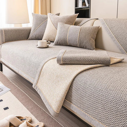 Solid Polyester Sofa Cushion Cover, Water-Resistant Home Slipcover in Multiple Sizes with Pillowcase Options - product view 6