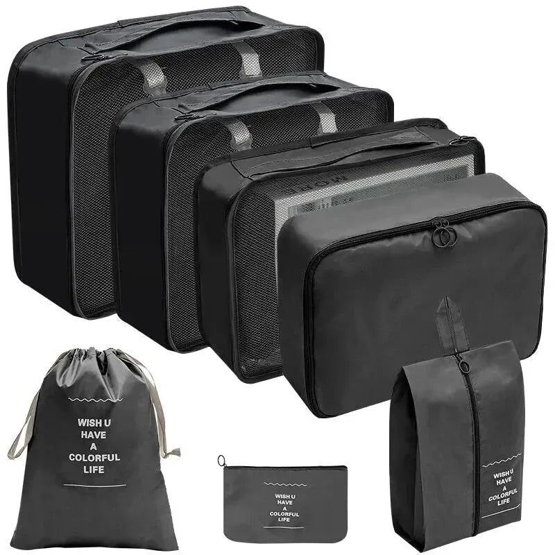 Compression Packing Cubes, Reusable Oxford Travel Organizer Set, 7 or 10 Pieces with Shoe Pouch Options for Suitcases - product view 1