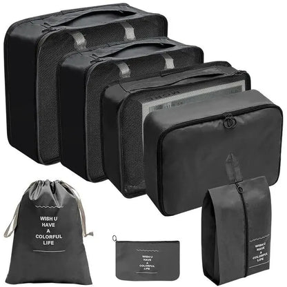Compression Packing Cubes, Reusable Oxford Travel Organizer Set, 7 or 10 Pieces with Shoe Pouch Options for Suitcases - product view 1