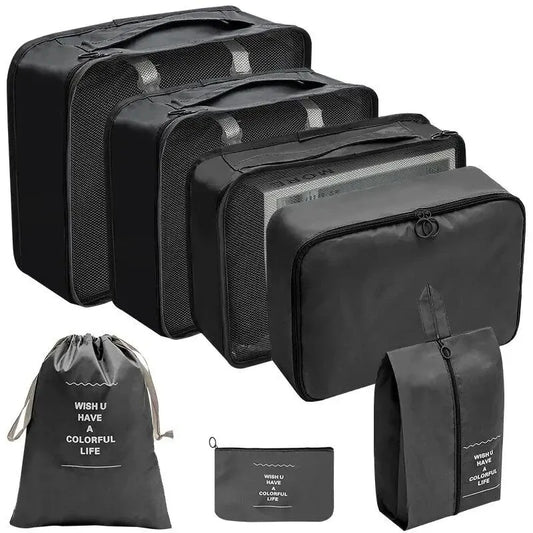 Compression Packing Cubes, Reusable Oxford Travel Organizer Set, 7 or 10 Pieces with Shoe Pouch Options for Suitcases - product view 1