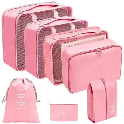 Compression Packing Cubes, Reusable Oxford Travel Organizer Set, 7 or 10 Pieces with Shoe Pouch Options for Suitcases - product view 3