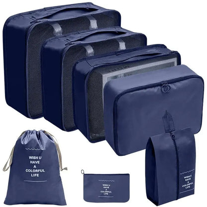 Compression Packing Cubes, Reusable Oxford Travel Organizer Set, 7 or 10 Pieces with Shoe Pouch Options for Suitcases - product view 4