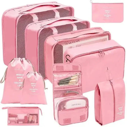 Compression Packing Cubes, Reusable Oxford Travel Organizer Set, 7 or 10 Pieces with Shoe Pouch Options for Suitcases - product view 5