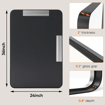Matte Framed Bathroom Mirror with 4 mm Tempered Glass, Clear Reflection and Rounded-Corner Rectangle for Vanity and Wall Décor - product view 2