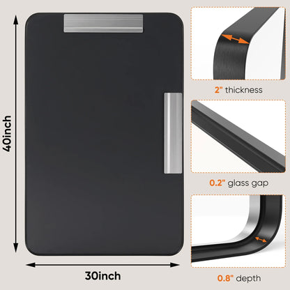 Matte Framed Bathroom Mirror with 4 mm Tempered Glass, Clear Reflection and Rounded-Corner Rectangle for Vanity and Wall Décor - product view 3