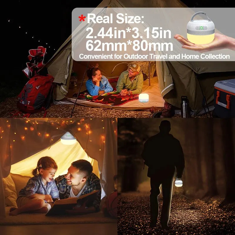 USB-C Rechargeable Camping LED Lantern, 5200mAh Power Bank, 5 Colors, Stepless Dimming, Strobe Mode, 10–230 Hours - product view 6