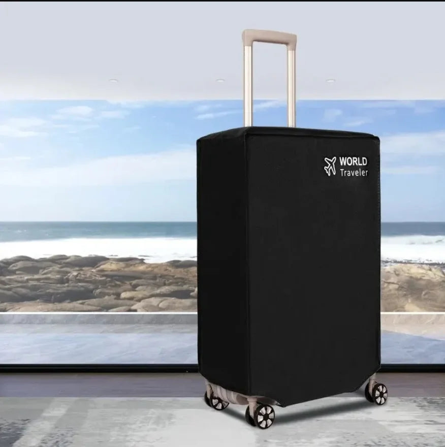 Suitcase Cover, Wear-Resistant Dust Protective Case with Thickened Solid Design for Small Luggage, Black or Coffee, 1-Piece Options - product view 2