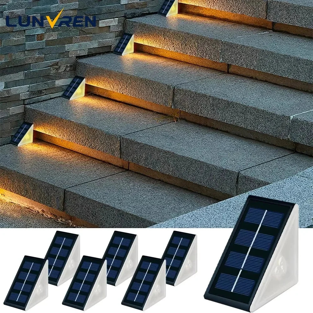 Solar Porch Light, Outdoor LED Step Light with Automatic Dusk-to-Dawn Sensor, IP67 Waterproof, Warm White, White or RGB - product view 4