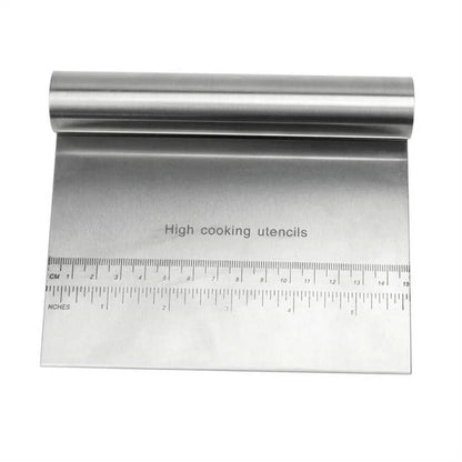 Stainless Steel Dough Scraper, Inch and Centimeter Measuring Scale, Multipurpose Pastry Cutter for Bread, Pizza and Cake Prep - product view 6