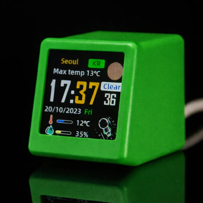 Mini WiFi Weather Clock with IPS LCD Screen, GIF Display, Photo Album, Backlight, USB-C Power for Desk Décor - product view 6