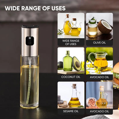 100ml Glass Oil Spray Bottle with Manual Mister, Scale Mark and Stainless Steel Nozzle for Cooking, Baking and Air Frying - product view 4