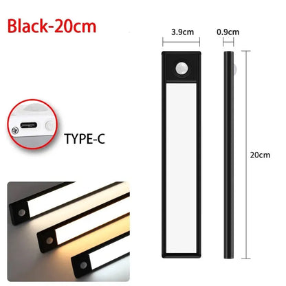 Rechargeable LED Cabinet Light, Motion Sensor, Aluminum Rectangle Bar, 20–50 cm Options, Lithium Battery for Wardrobe and Kitchen Cabinets - product view 2