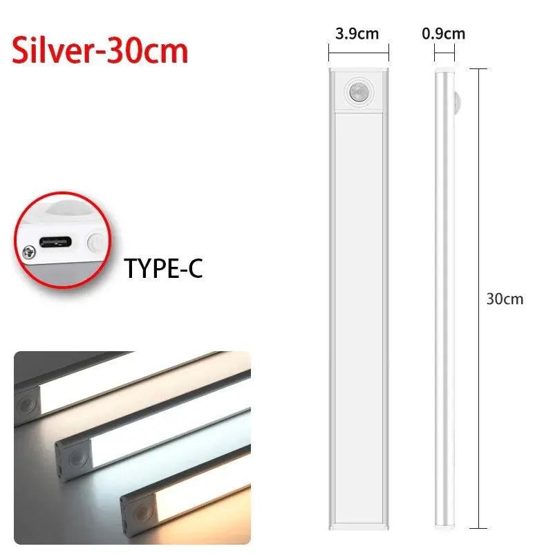 Rechargeable LED Cabinet Light, Motion Sensor, Aluminum Rectangle Bar, 20–50 cm Options, Lithium Battery for Wardrobe and Kitchen Cabinets - product view 6