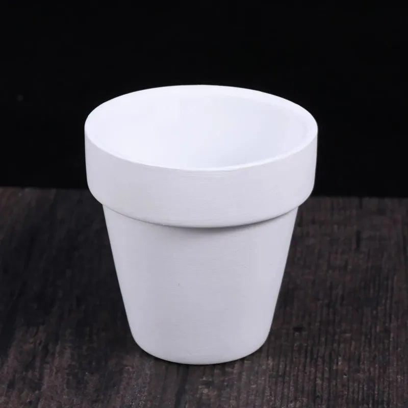 Ceramic Planter Set, 6 White 3.15-Inch Terra Cotta-Style Pots with Drainage Holes for Succulents and Cactus - product view 1