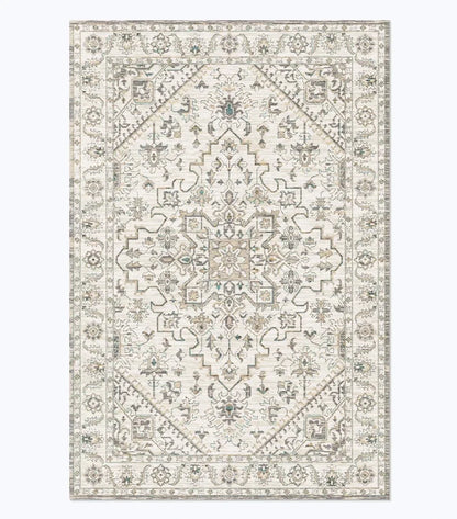 Geometric Area Rug, American Retro Rectangle Design, Machine-Made Vinyl Backing for Bedroom, Bathroom and Living Spaces - product view 1